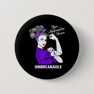 Chiari Malformation Warrior Unbreakable Shirt Awar 6 Cm Round Badge