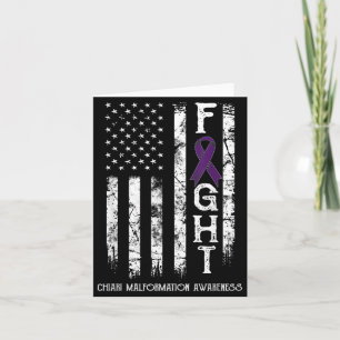Chiari Malformation Warrior Us Flag Card
