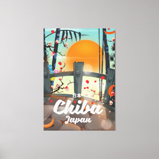 Chiba Japan vintage travel poster print art.