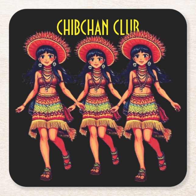 CHIBCHAN CLUB SQUARE PAPER COASTER (Front)