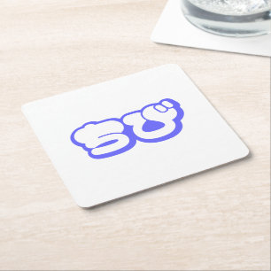Chibi ちび Japanese Nihongo Hiragana Script Square Paper Coaster