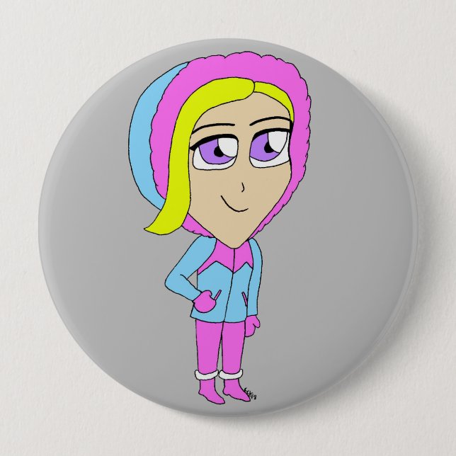 chibi    10 cm round badge (Front)