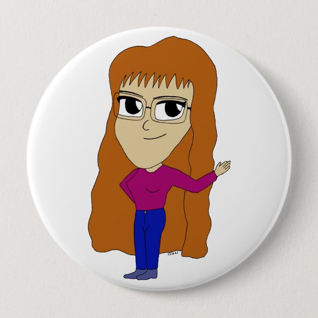 chibi    10 cm round badge (Front)