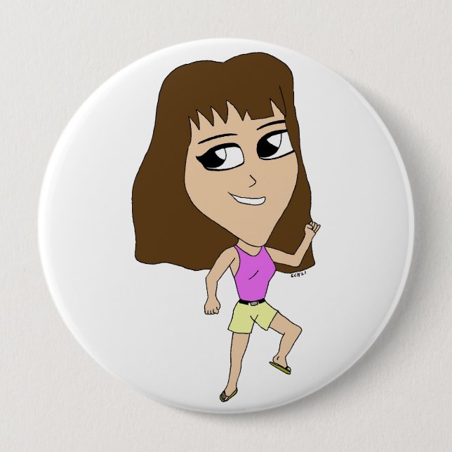 chibi   10 cm round badge (Front)