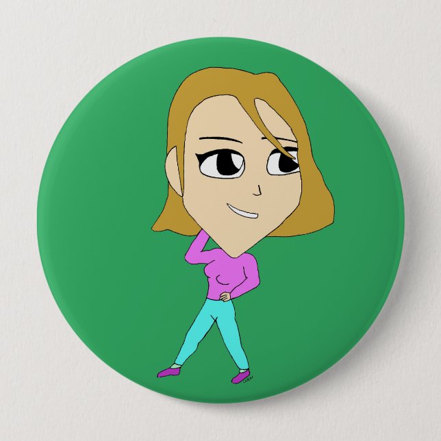 chibi     10 cm round badge (Front)