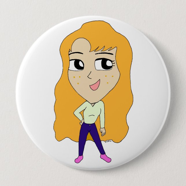 chibi   10 cm round badge (Front)
