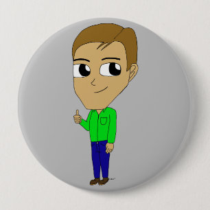 chibi 10 cm round badge