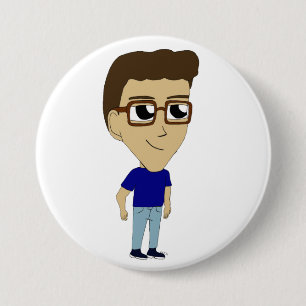 chibi  7.5 cm round badge