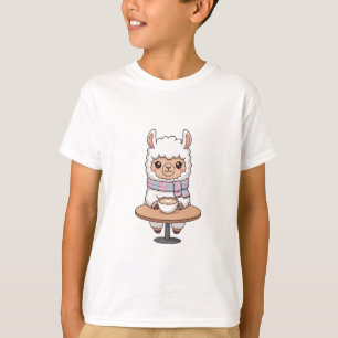 Chibi Alpaca Latte Scarf Kids T-Shirt