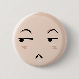 Chibi Anime Emoji Character Disbelief Emote Face 1 6 Cm Round Badge