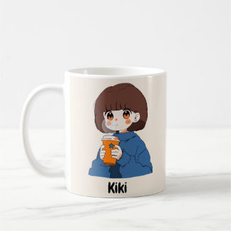 Chibi anime girl drinking coffee Mug