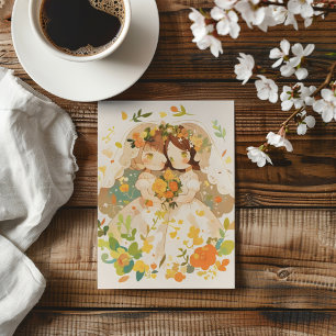 Chibi Anime Girl Lesbian Wedding Invitation