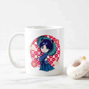 Chibi Anime Kawaii Kimono Coffee Mug