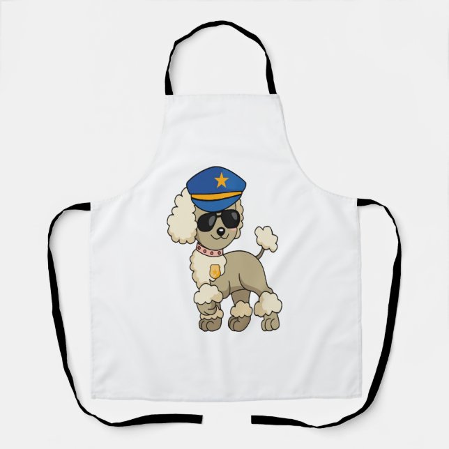 Chibi Anime Police Poodle Dog Apron (Front)