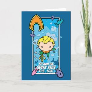 Chibi Aquaman - I'll Swim The Seven Seas Holiday Card