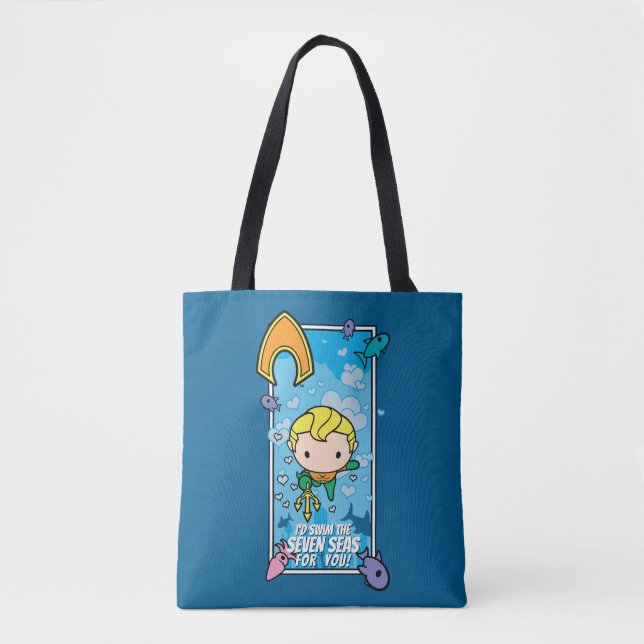 Chibi Aquaman - I'll Swim The Seven Seas Tote Bag (Front)