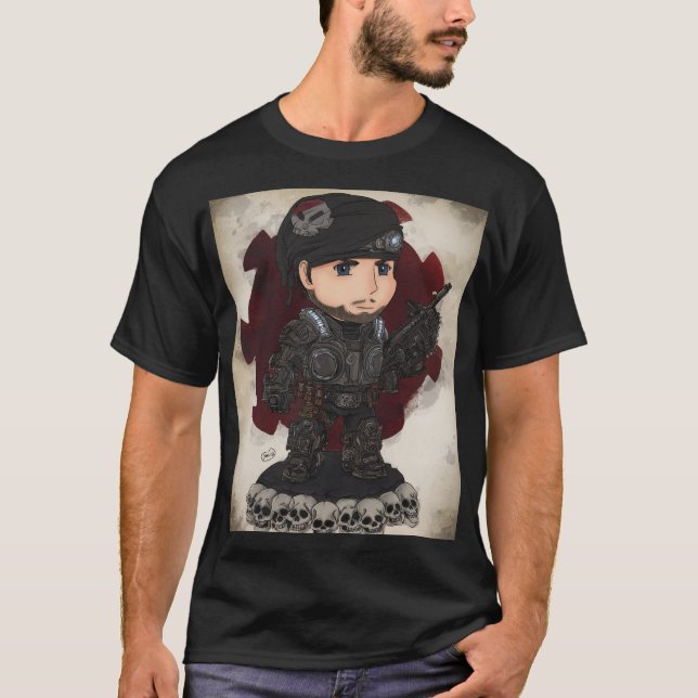 Chibi Armored COG‑Style Soldier  T-Shirt (Front)