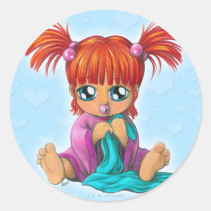 Chibi Baby Classic Round Sticker