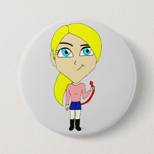 chibi "bad" girl 7.5 cm round badge