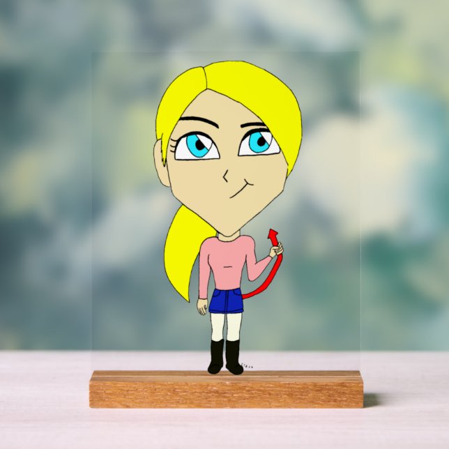 chibi "bad" girl acrylic sign (Neutral)