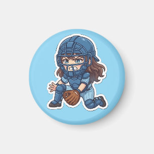 Chibi Baseball 2026 Edition - Catcher Blocking Magnet