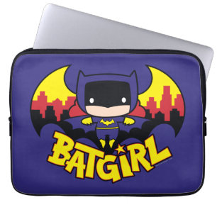 Chibi Batgirl With Gotham Skyline & Logo Laptop Sleeve