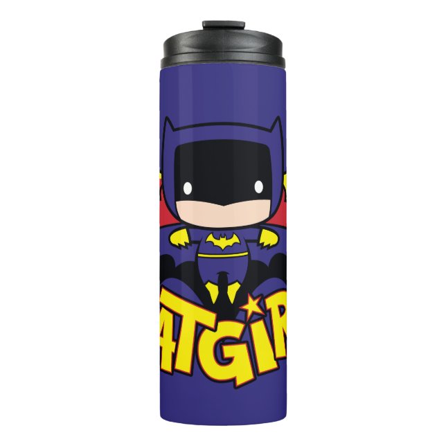 Chibi Batgirl With Gotham Skyline & Logo Thermal Tumbler (Front)