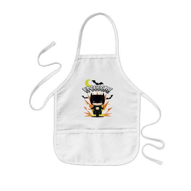 Chibi Batman Batcycle Kids Apron (Front)