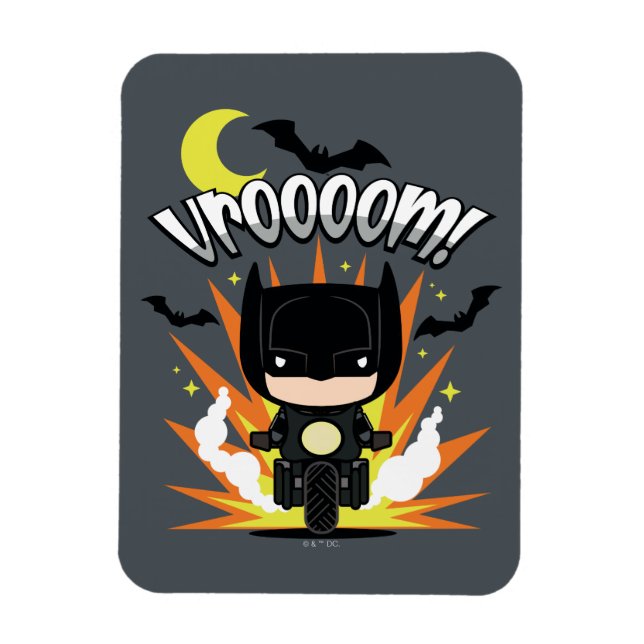 Chibi Batman Batcycle Magnet (Vertical)
