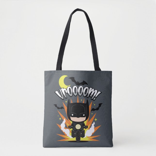 Chibi Batman Batcycle Tote Bag (Front)