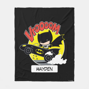 Chibi Batman In The Batmobile Fleece Blanket