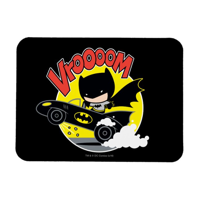 Chibi Batman In The Batmobile Magnet (Horizontal)