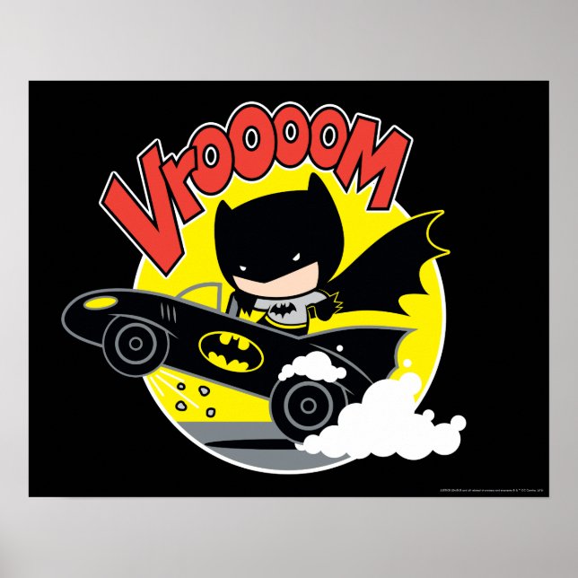 Chibi Batman In The Batmobile Poster (Front)