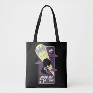 Chibi Batman - Let's Fight Crime Together Tote Bag