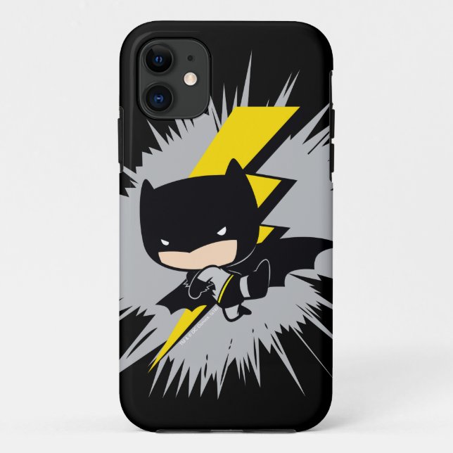 Chibi Batman Lightning Kick Case-Mate iPhone Case (Back)