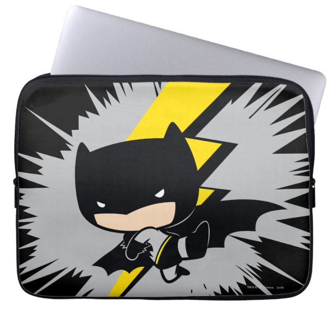 Chibi Batman Lightning Kick Laptop Sleeve (Front)