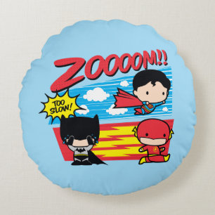 Chibi Batman Too Slow! Round Cushion