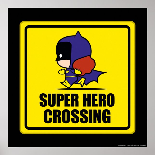 Chibi Batwoman Super Hero Crossing Sign (Front)