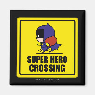 Chibi Batwoman Super Hero Crossing Sign Magnet