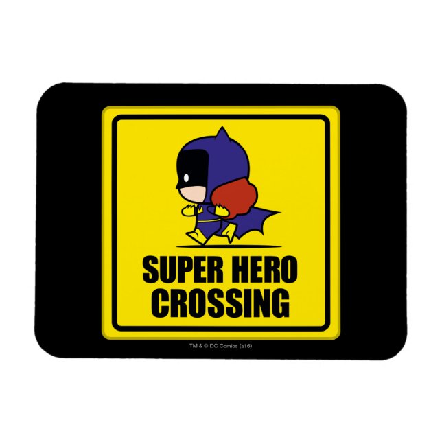 Chibi Batwoman Super Hero Crossing Sign Magnet (Horizontal)