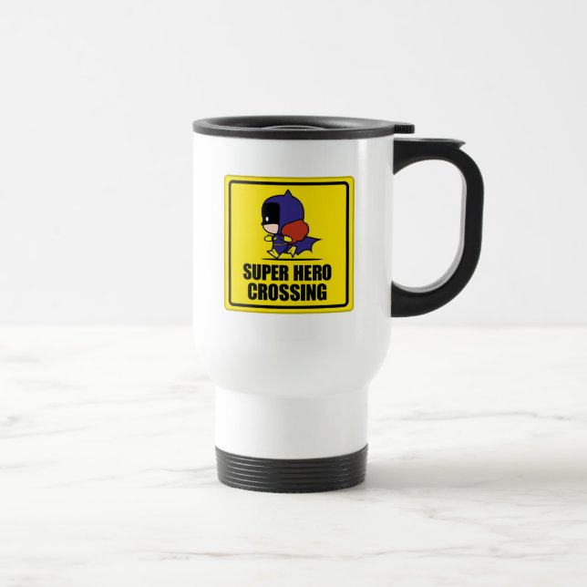 Chibi Batwoman Super Hero Crossing Sign Travel Mug (Right)