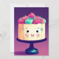 Chibi birthday cake raspberry pistachio cream plum