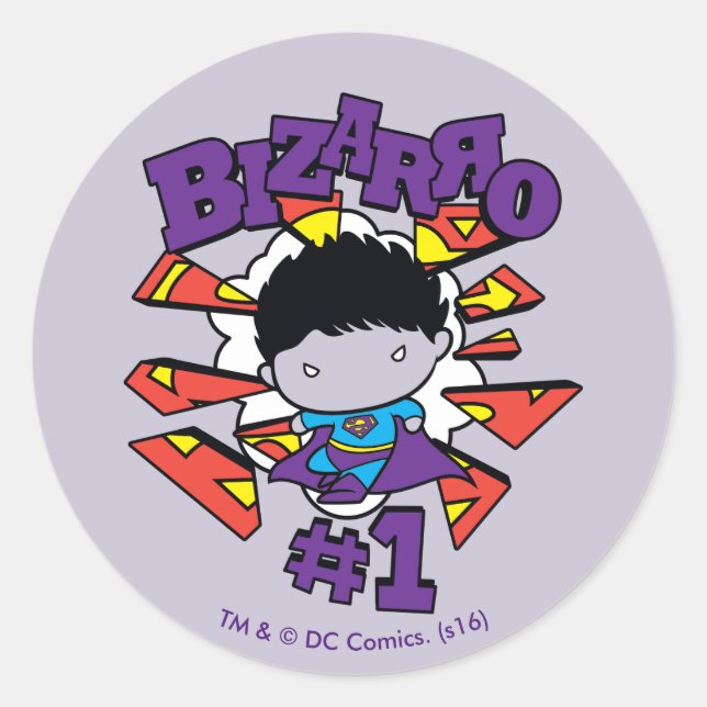 Chibi Bizarro #1 Classic Round Sticker (Front)