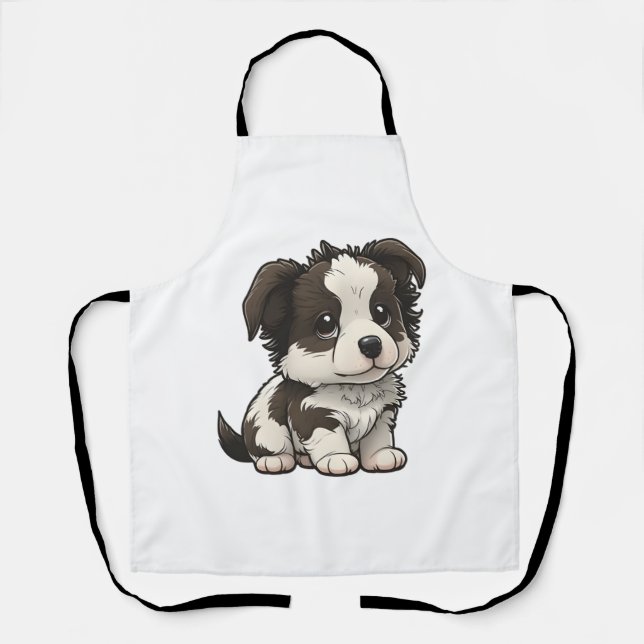 Chibi Border Collie Apron (Front)