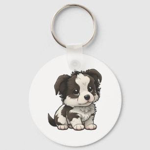 Chibi Border Collie Key Ring
