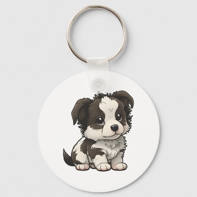 Chibi Border Collie Key Ring (Front)