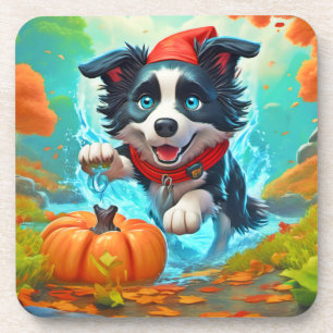 Chibi Border Ninja Dog: Epic Art Coaster