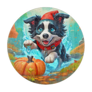 Chibi Border Ninja Dog: Epic Art Cutting Board