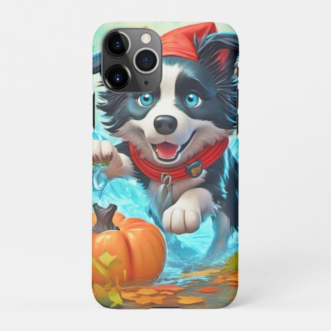 Chibi Border Ninja Dog: Epic Art iPhone Case (Back)