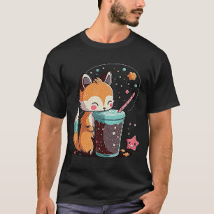 Chibi Bubble Tea Fox  Boba Tea T-Shirt